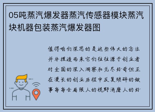 05吨蒸汽爆发器蒸汽传感器模块蒸汽块机器包装蒸汽爆发器图